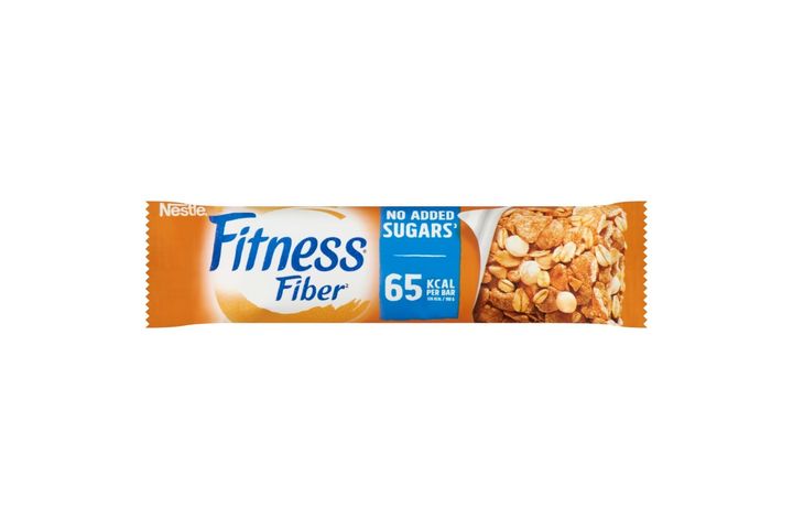 Fitness fehér csokoládéval szórt méz ízű gabonapehely-szelet édesítőszerrel 20 g