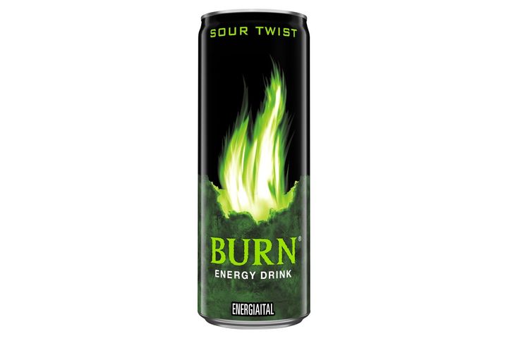 Burn Sour Twist zöld alma ízesítésű szénsavas ital koffeinnel, inozittal, B-vitaminokkal 250 ml