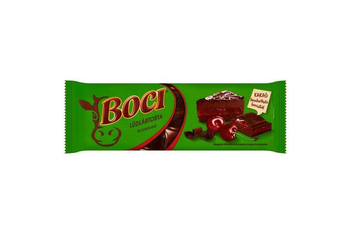 Boci Lúdlábtorta meggyes töltelékkel és kakaós-mogyorós krémmel töltött étcsokoládé 280 g