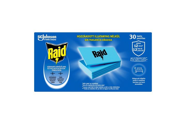 Raid illatmentes szúnyogirtó lapka utántöltő 30 x 0,74 g