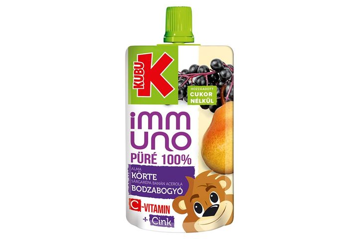 Kubu Immuno Apple-Pear-Carrot-Banana-Acerola-Elderberry Puree with Vitamin C and Zinc 100 g