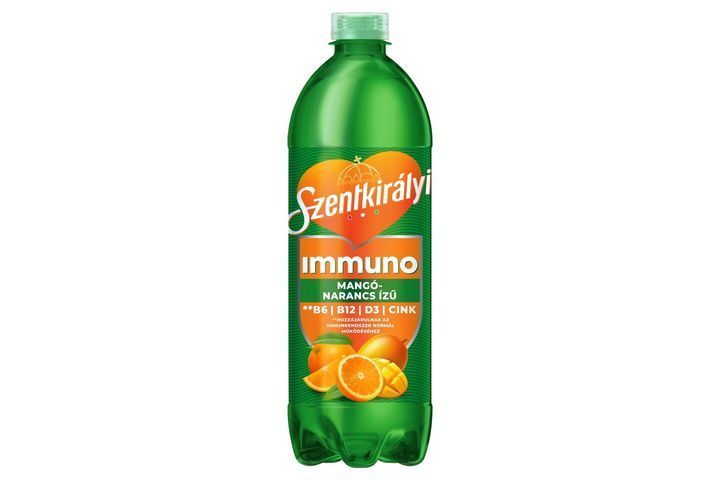 Szentkirályi Immuno mangó-narancs ízű szén-dioxiddal enyhén dúsított üdítőital 700 ml