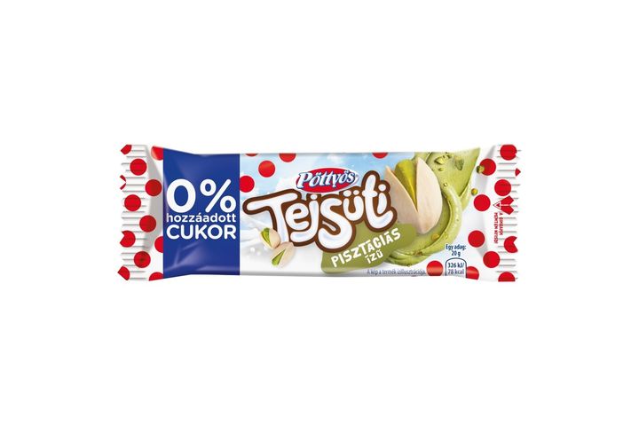 Pöttyös Tejsüti pisztácia ízű tejes krémmel töltött kakaós piskóta 20 g