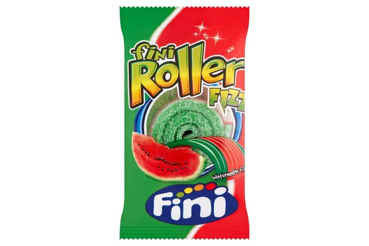 Fini Roller Fizz görögdinnye ízű gumicukorszalag, savanyú cukorporral panírozva 20 g