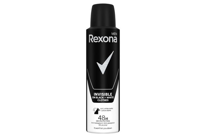 Rexona Men Invisible Black + White Antiperspirant Spray for Men | 150 ml