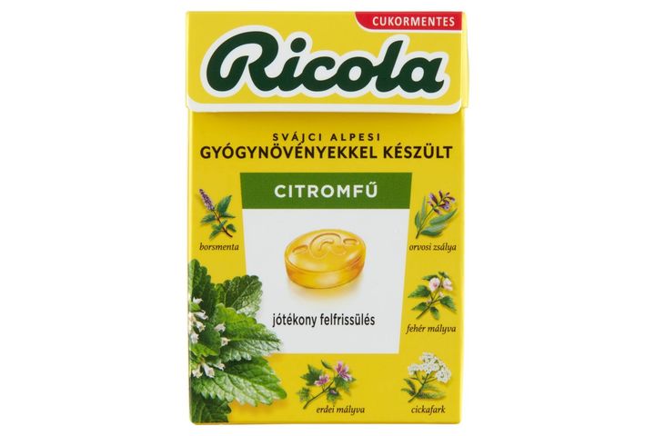 Ricola Citromfű cukormentes svájci gyógynövény cukorkák édesítőszerekkel 40 g