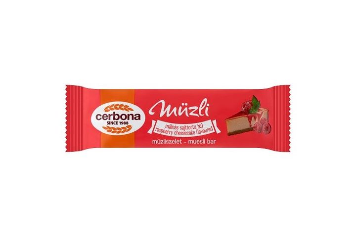 Cerbona málnás sajttorta ízű müzliszelet 20 g