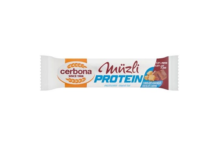 Cerbona Protein fehérjében gazdag csokoládés-karamellás müzliszelet 35 g