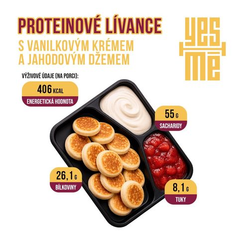 YES MĚ Lívance s vanilkovým krémem a jahodovým džemem | 290 g