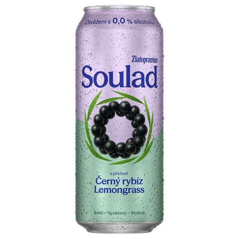 Zlatopramen Soulad černý rybíz a citronová tráva nealkoholické pivo plech | 500 ml