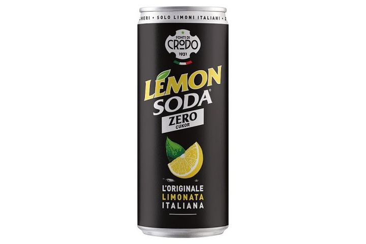 Fonti Di Crodo Lemon Soda Lemon-Flavored Non-Alcoholic, Carbonated Soft Drink with Sweeteners 33 cl