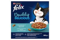 Purina Felix Doubly Delicious Dry Cat Food with Mixture of Salmon and Ocean Fish, and Beets 800 g