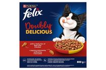 Purina Felix Doubly Delicious Dry Cat Food with Mixture of Beef and Chicken, with Beets 800 g
