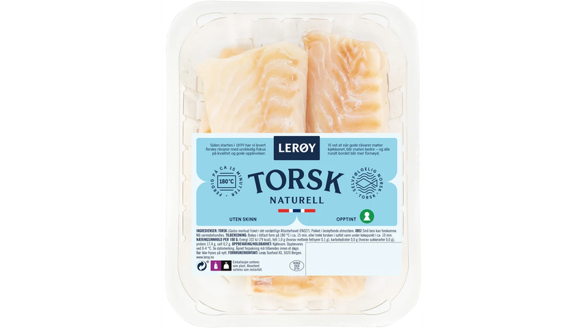 Lerøy Torsk Naturell u/Skinn | 400g