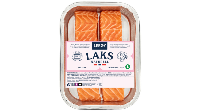 Lerøy Laks Porsjon m/Skinn | 2 x 125g