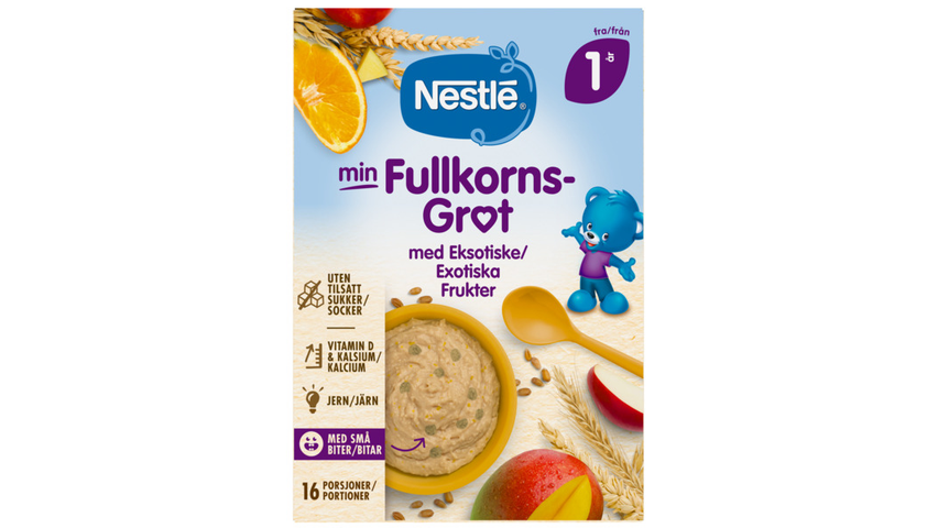 Nestle Min Fullkornsgrøt Eksotiske Frukter 1år | 439g
