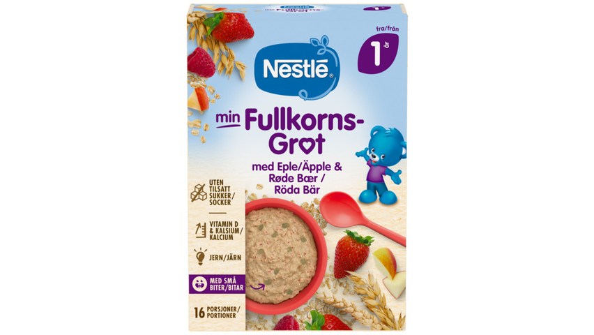 Nestle Min Fullkornsgrøt Eple & Røde Bær 1år | 410g