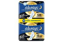 Always Ultra Sanitary Towels Secure Night Extra Wings (Size 5) 10 Pads