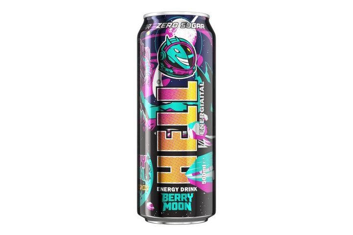 HELL Zero Berry Moon Strawberry and lemon flavored, caffeinated, carbonated energy drink 500 ml