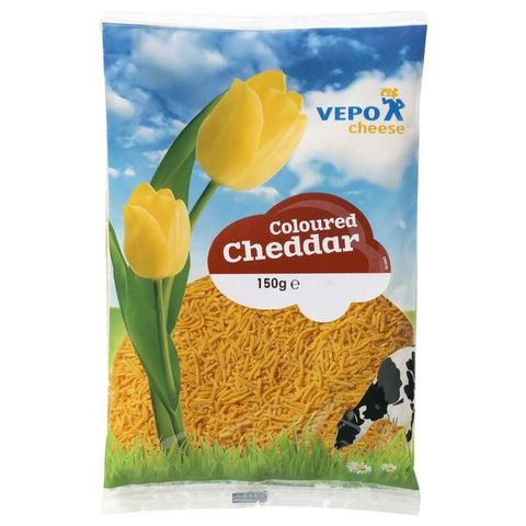 Vepo Cheddar grated red coloured 50% | 150 g