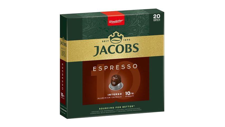 Jacobs Espresso Intenso Ground-Roasted Coffee in Capsules 20 pcs 104 g