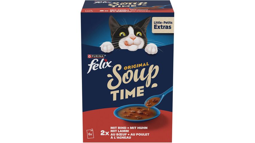 Purina Felix Soup Original Home Style Selection Supplementary Wet Cat Food in Sauce 6 x 48 g