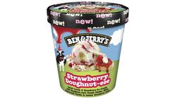 Ben & Jerry's Creamy Ice Cream and Strawberry Ice Cream with Donut-Flavored Dough Pieces 465 ml