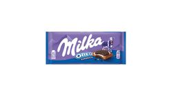 Milka Oreo Sandwich Cocoa Biscuits with Vanilla Flavored Milky Filling on Alpine Milk Chocolate 92 g