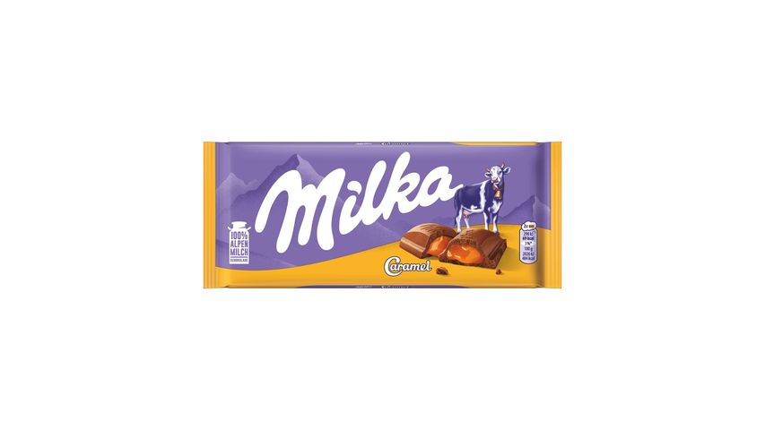 Milka Alpine Milk Chocolate with Caramel Filling 100 g
