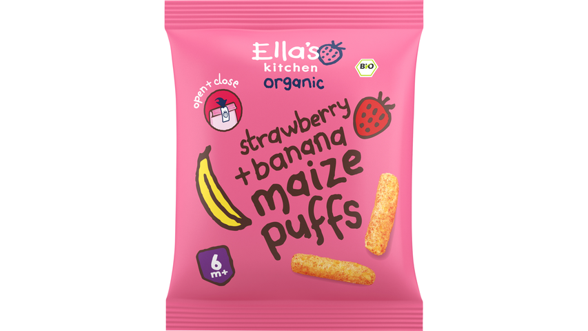 Ella's Kitchen Corn puffs strawberry banana 20g